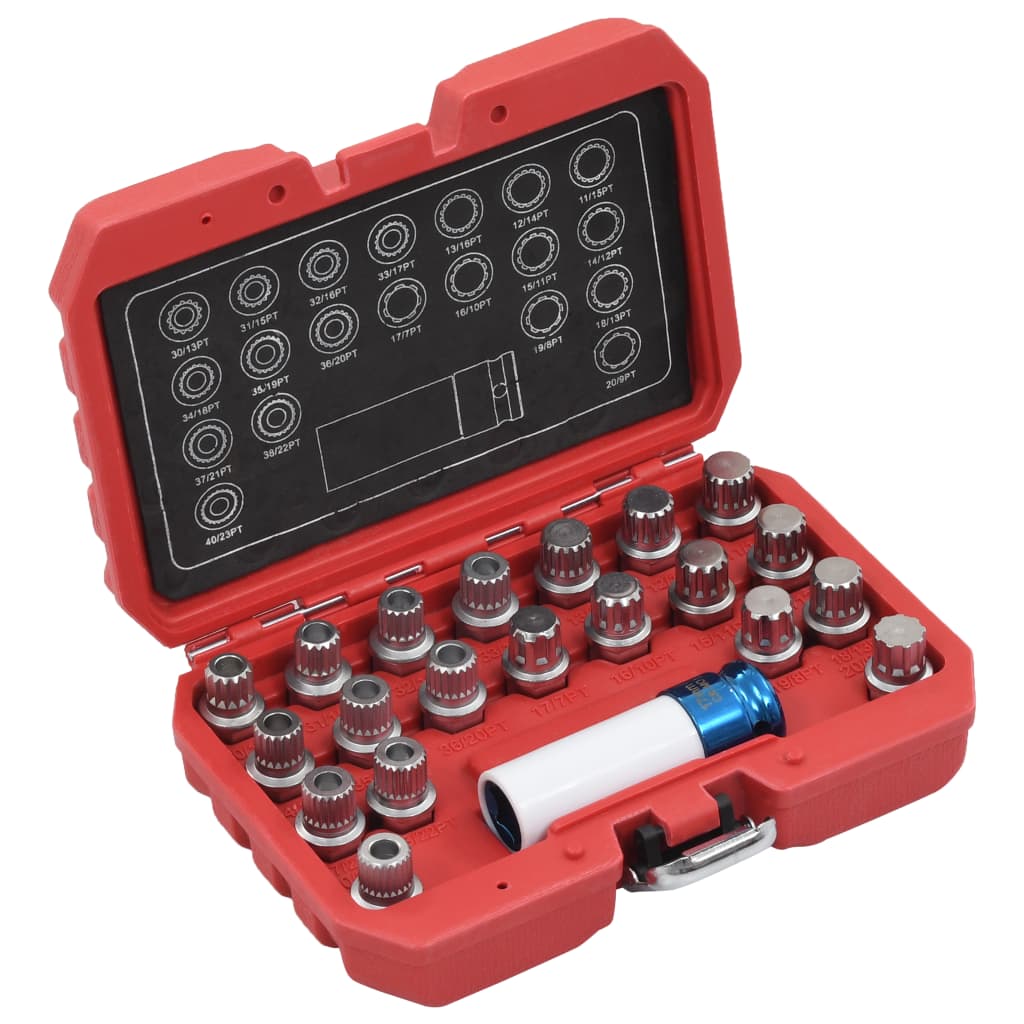 Vidaxl 21-Piece BMW Wheel Lock Removal Set – Chrome Moly Steel